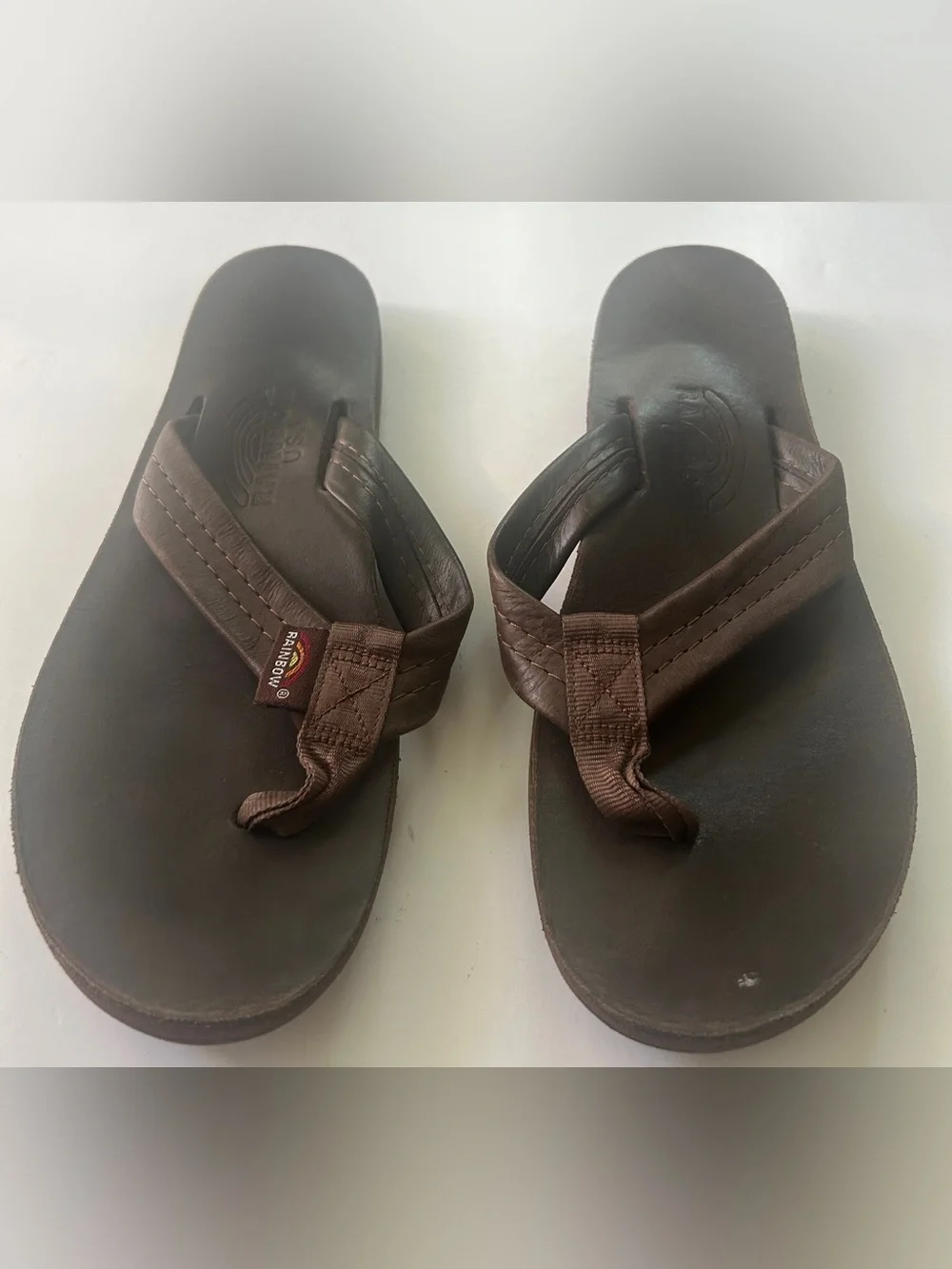 Rainbow Leather Sandals Single Layer